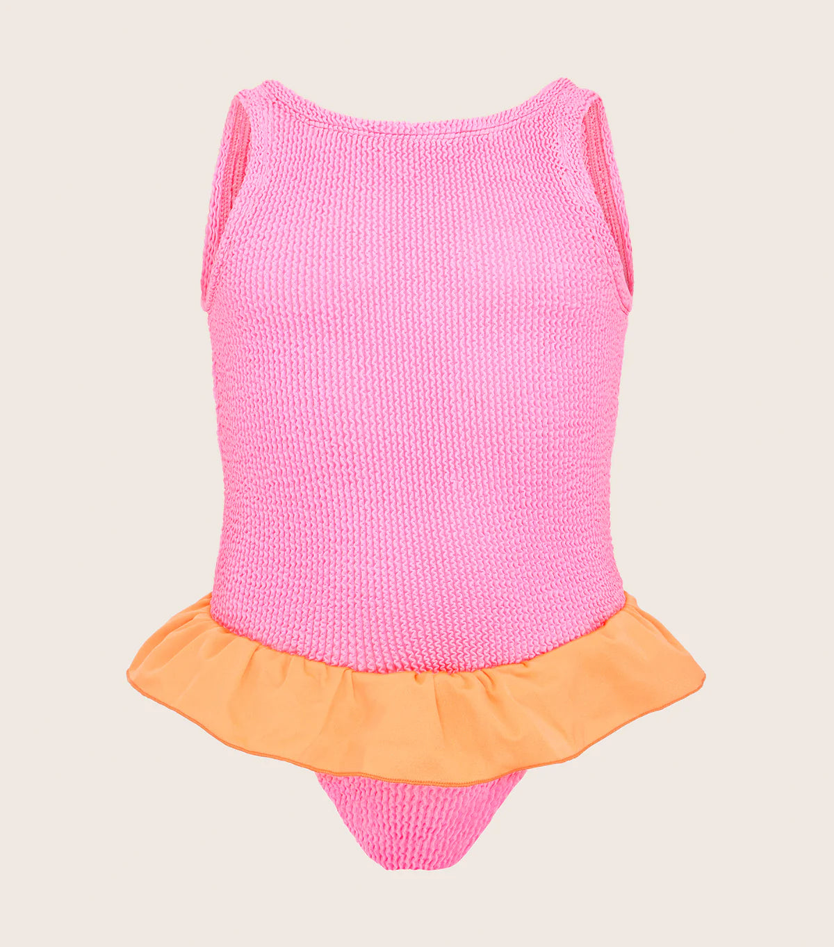 Denise Duo Crinkle Swimsuit - Bubblegum/Orange (7-12 years)