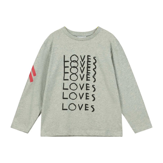 Grey Marl 'LOVES LOVES LOVES' Long Sleeve T-shirt