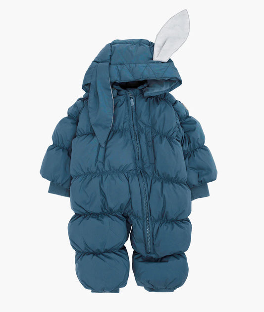 Puffer Bunny Baby Overall - Petrol Blue