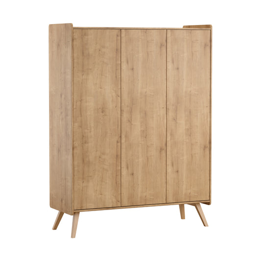 Vintage 3-Door Wardrobe - Oak
