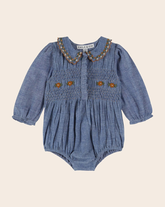 Chambray Baby Romper