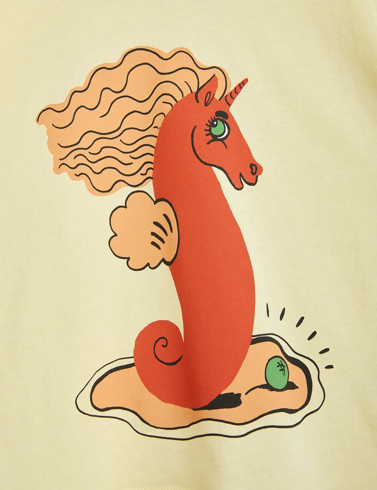 Unicorn Seahorse Tshirt - Yellow