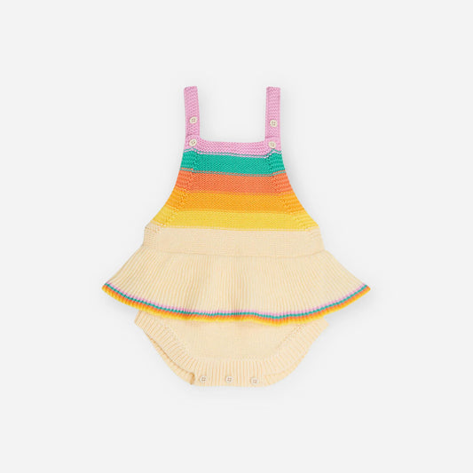 Rainbow Knit Bubble Frill Playsuit