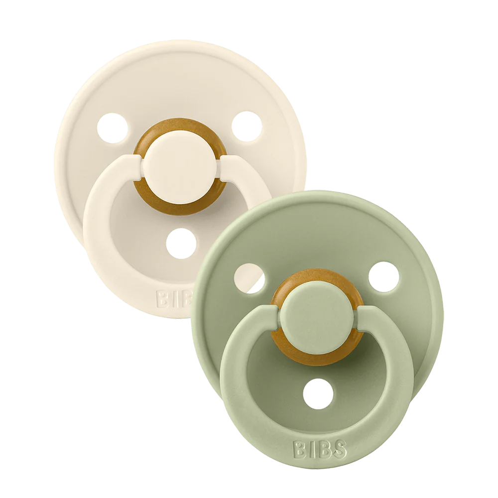 Colour 2-Pack Latex Pacifiers: Ivory & Sage, 0-6 months