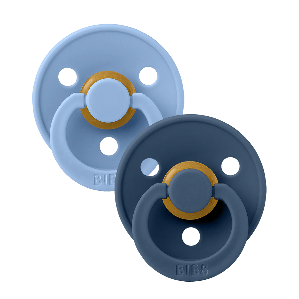 Colour 2-Pack Latex Pacifiers: Sky Blue & Steel Blue, 6-18 months