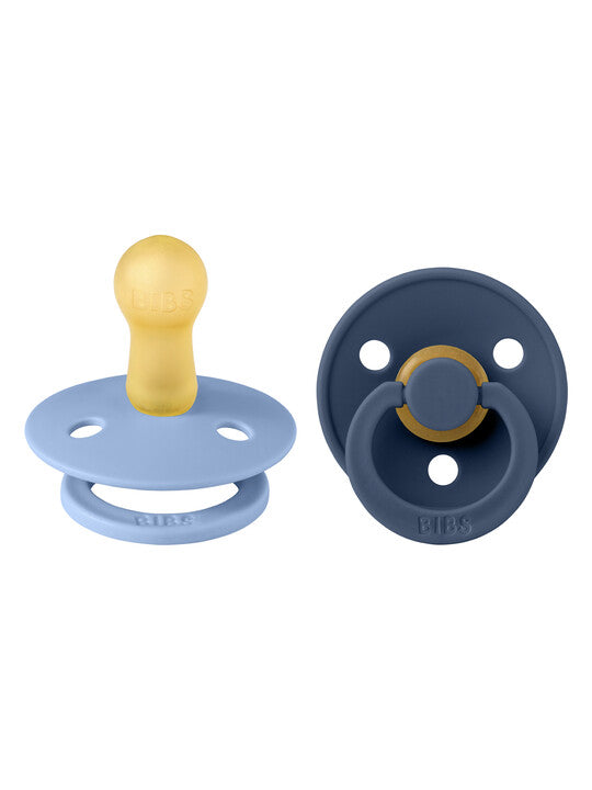 Colour 2-Pack Latex Pacifiers: Sky Blue & Steel Blue, 6-18 months