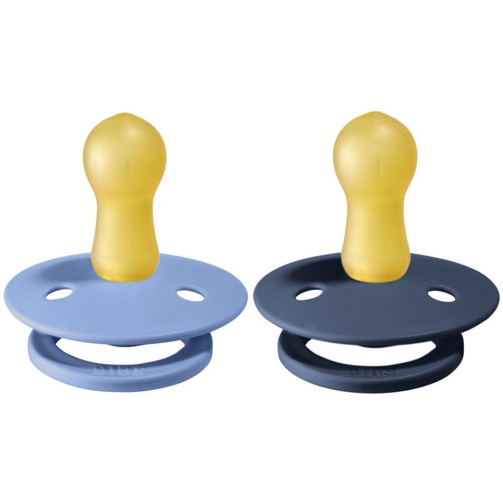 Colour 2-Pack Latex Pacifiers: Sky Blue & Steel Blue, 6-18 months