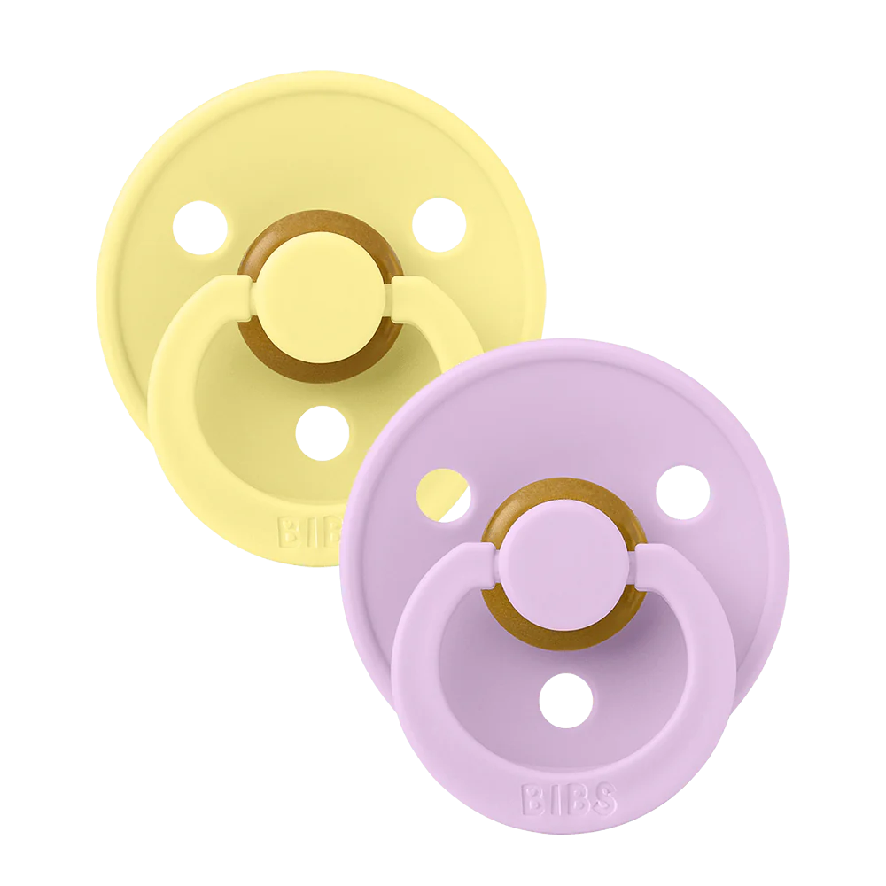 Colour 2-Pack Latex Pacifiers: Sunshine & Violet Sky, 0-6 months