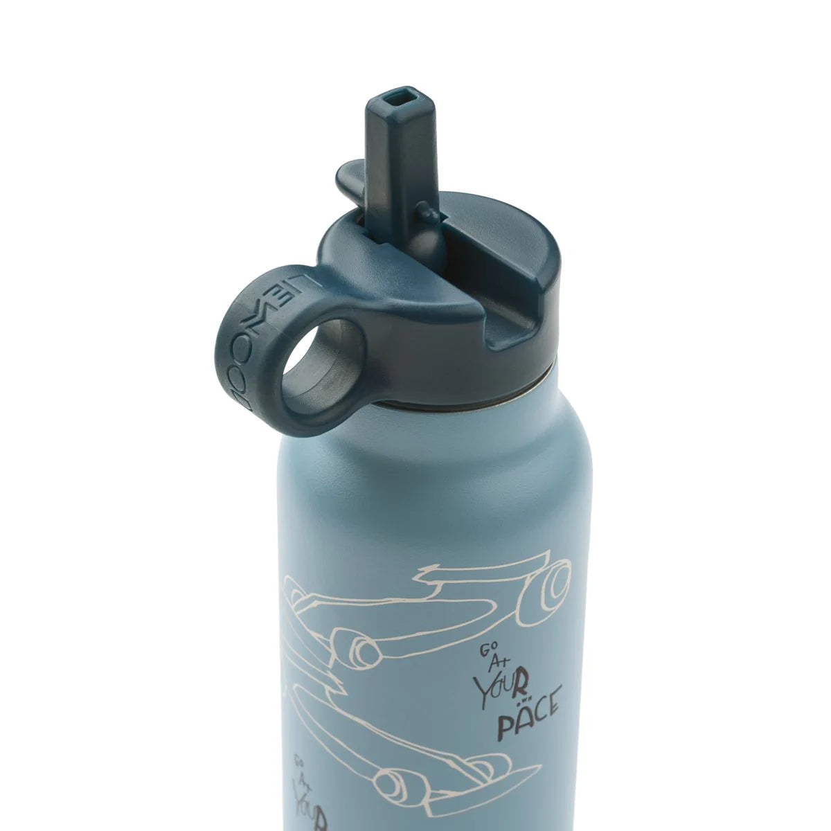 Falk Water Bottle 350ml -  Race Cars / Beach Blue