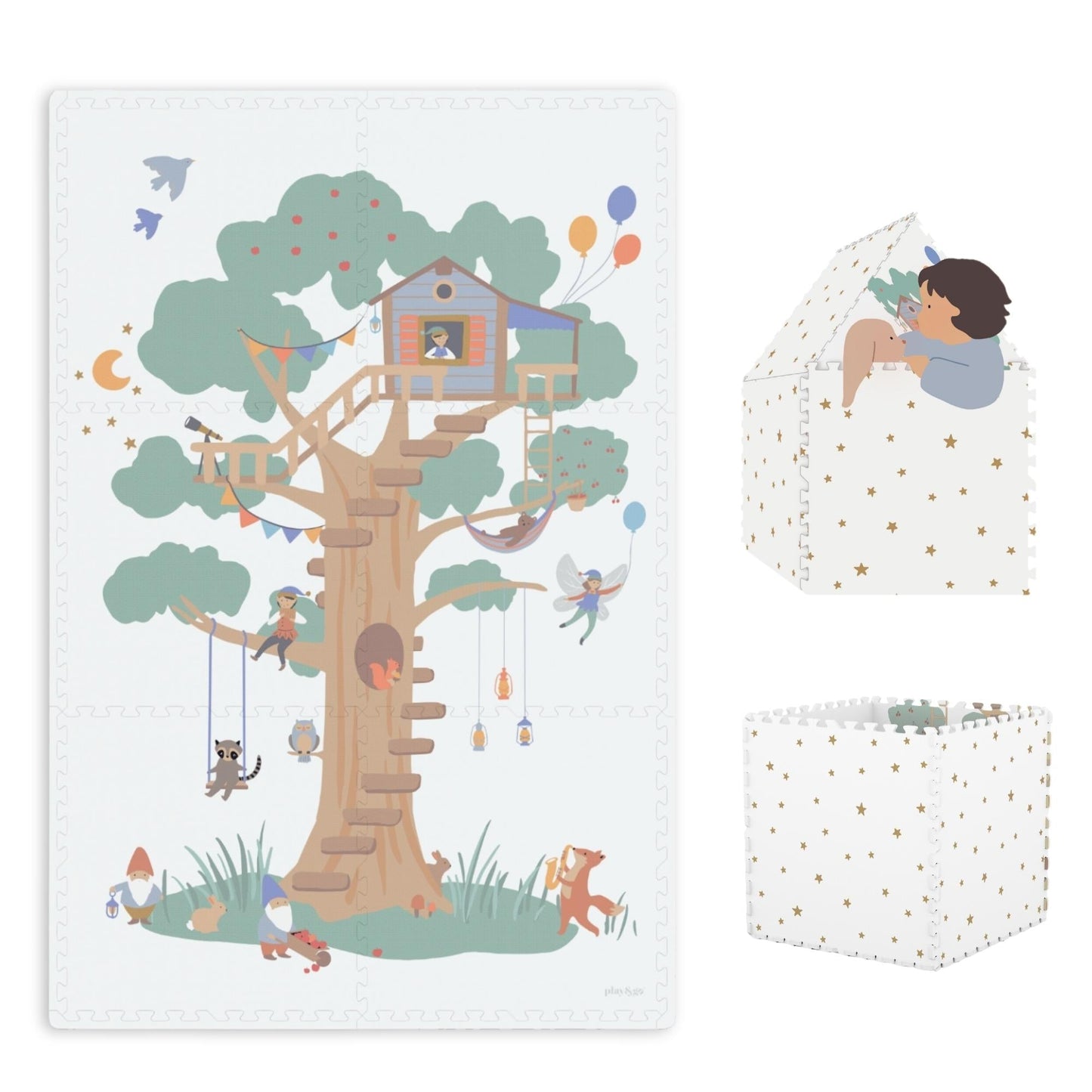 tiloo: Foam Puzzle Playmat & Storage Box - Treehouse