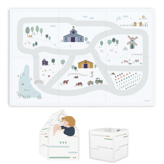 tiloo: Foam Puzzle Playmat & Storage Box - Farm