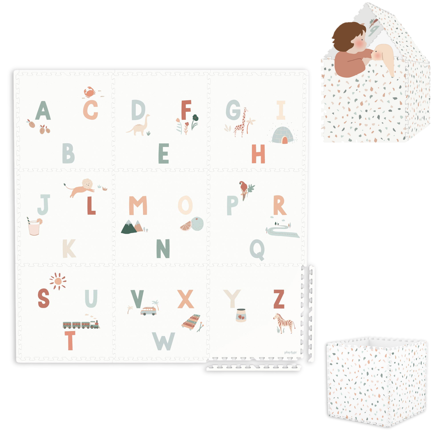 tiloo: Foam Puzzle Playmat & Storage Box - Alphabet