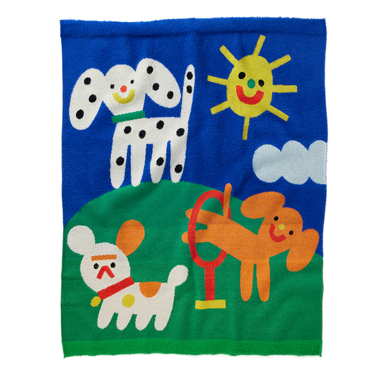 Puppy Park Knit Blanket