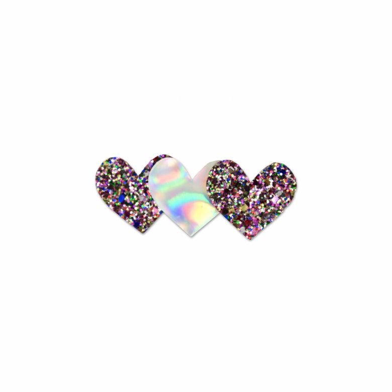 Glitter Hearts Hair Clip