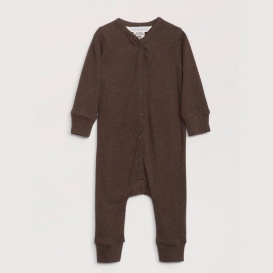 Baby Buttoned Playsuit - Chestnut