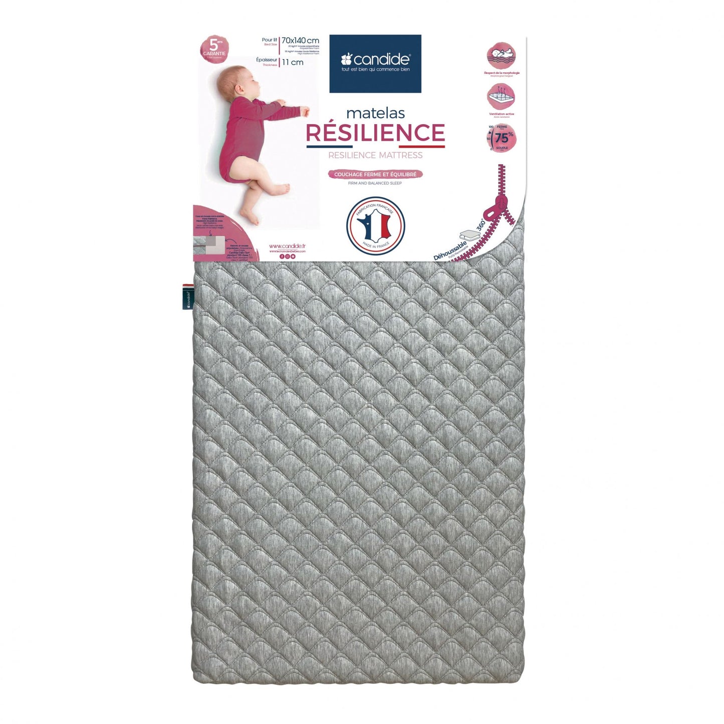 Candide Resilience 360° Mattress - 70x140x11 cm