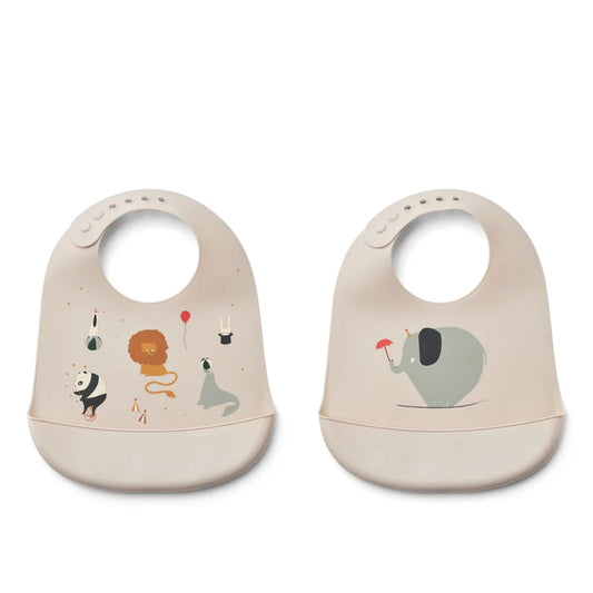 Tilda Printed Bib 2-Pack - Circus / Sandy