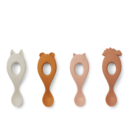 Liva Silicone Spoon 4-Pack - Rose mix