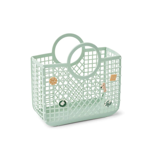 Samantha Basket With Charms - Light Peppermint