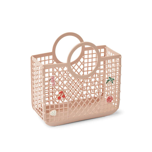 Samantha Basket With Charms - Rose