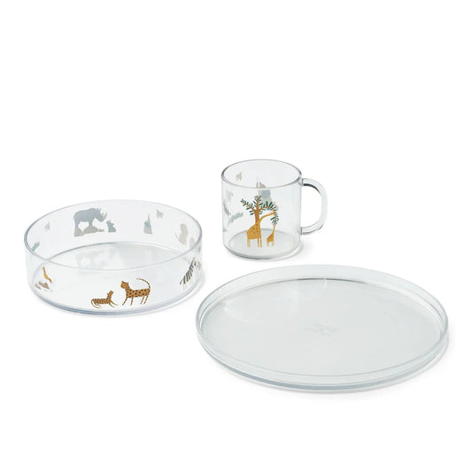 Siva Printed Tableware Set - All together / Sandy