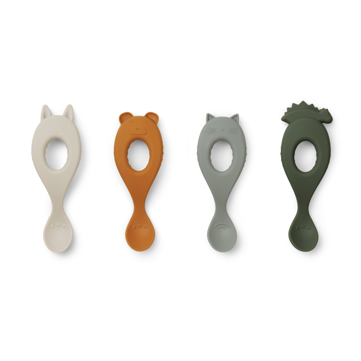 Liva Silicone Spoon 4-Pack - Hunter green mix