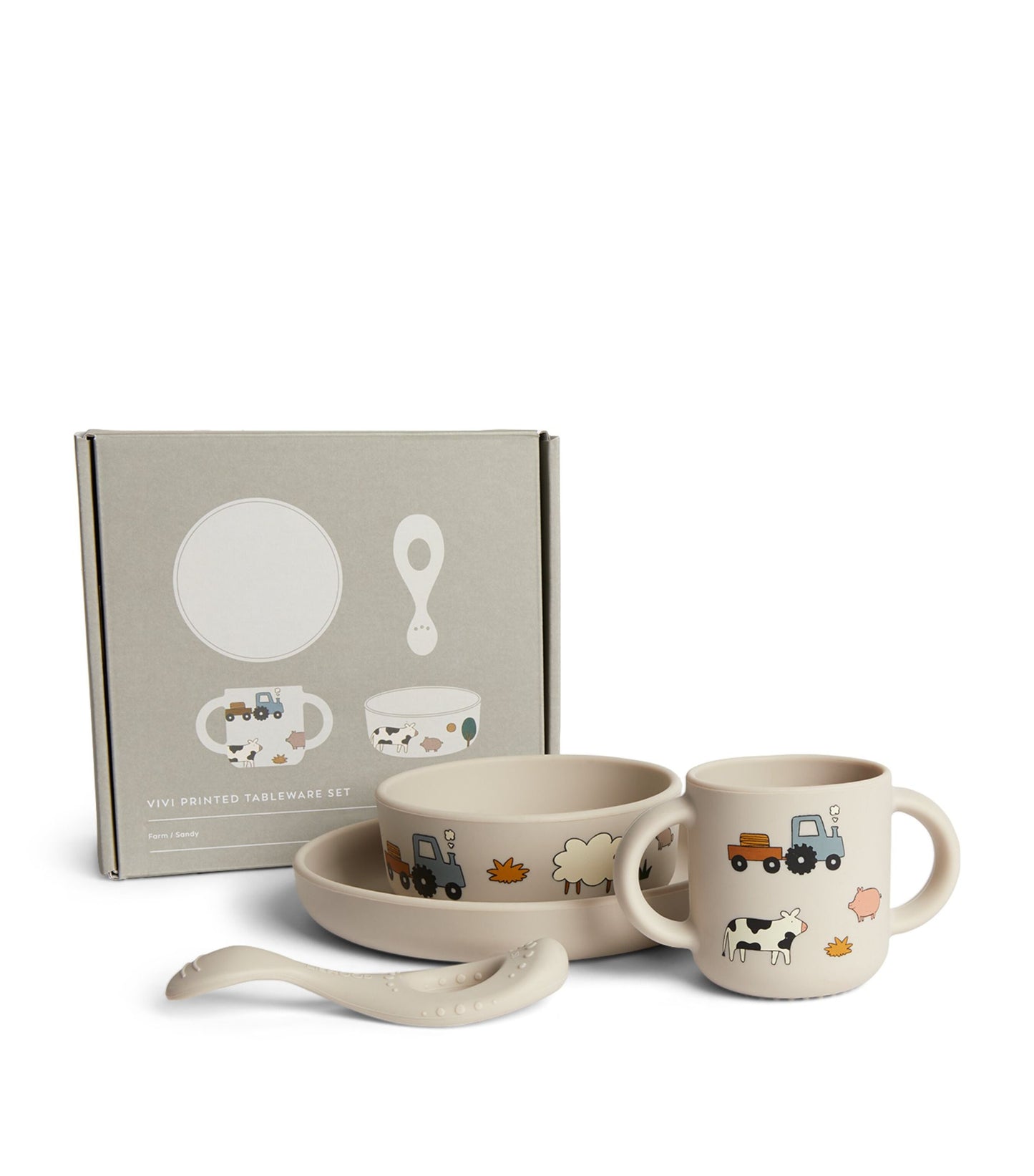 Vivi Printed Tableware Set - Farm / Sandy