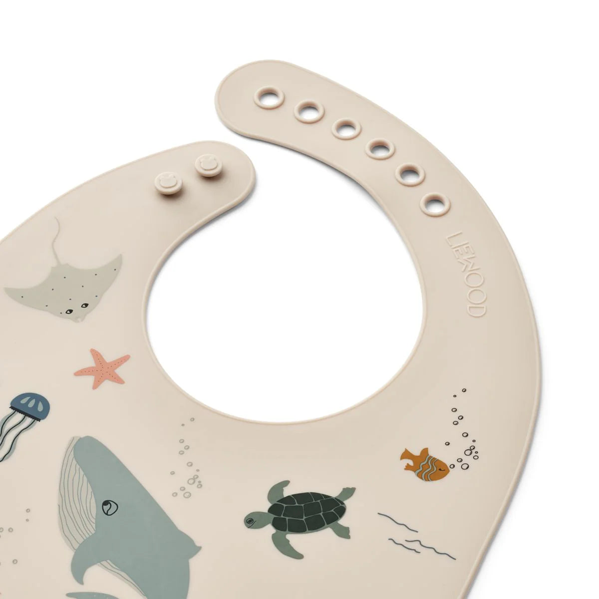 Tilda Printed Bib 2-Pack - Sea creature / Sandy