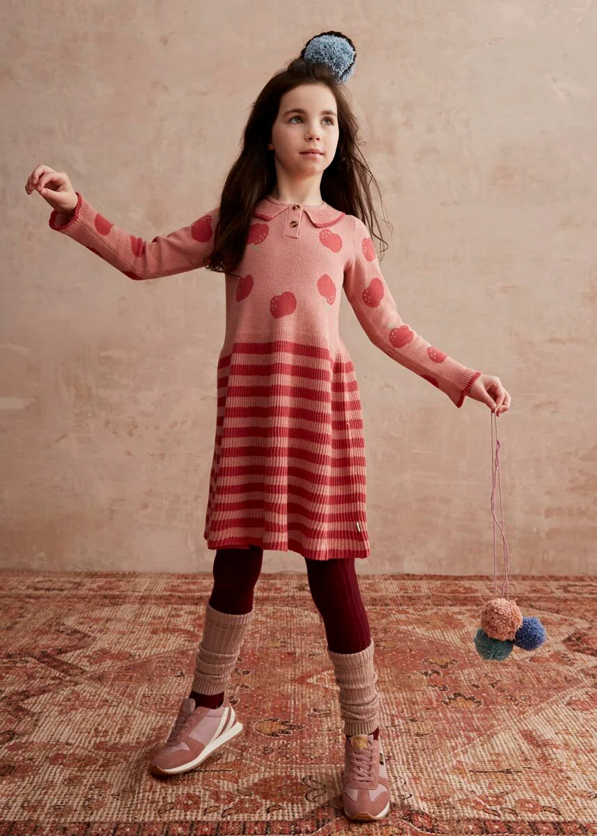 Apple Knit Dress - Rosy