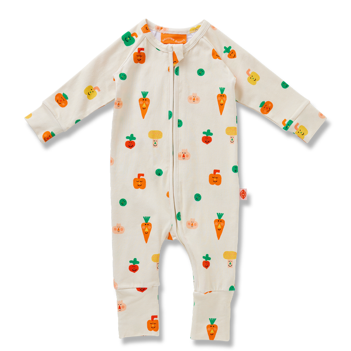 Teeny Tiny Veg Long Sleeve Playsuit & Bib Set