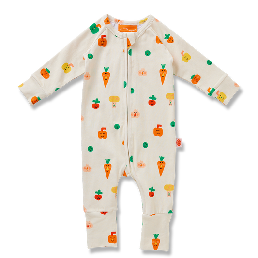 Teeny Tiny Veg Long Sleeve Playsuit & Bib Set