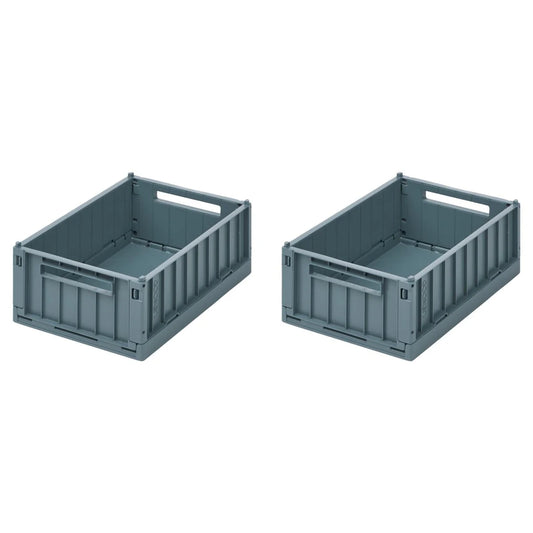 Weston Small Storage Box 2-pack - Whale Blue