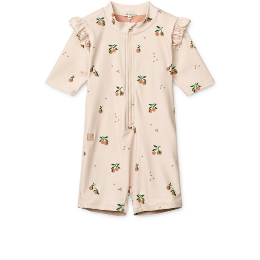 Amel Printed Swim Jumpsuit -  Peach / Sea Shell