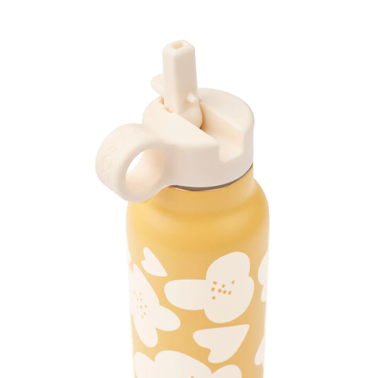 Falk Water Bottle 350ml - Flower / Lemon Yellow