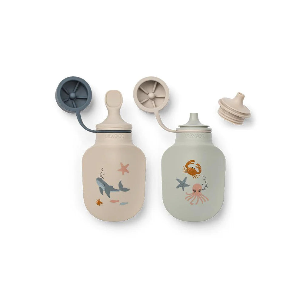 Lizzie Smoothie Bottle 2-Pack - Sea Creature / Sandy