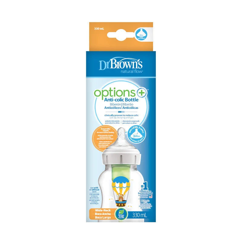Wide-Neck Options+ Bottle 330ml Balloon Bunny With Level 2 Nipple