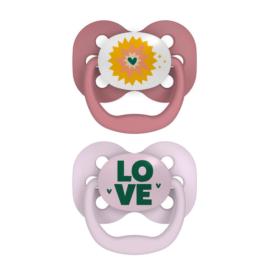 Advantage Soothers Stage 1 (0-6m), Pink, 2-Pack