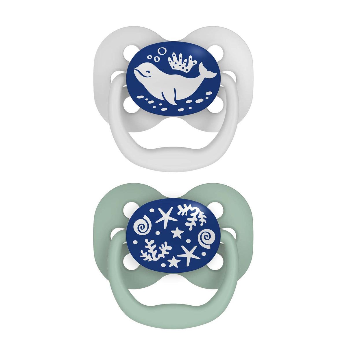 Advantage Soother Glow In The Dark Stage 1 (0-6m), 2 Pack, Blue Ocean