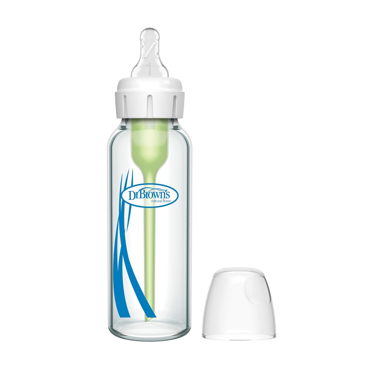 Options+ Anti-Colic Narrow Glass Bottle 250 ml with Level 1 Nipple