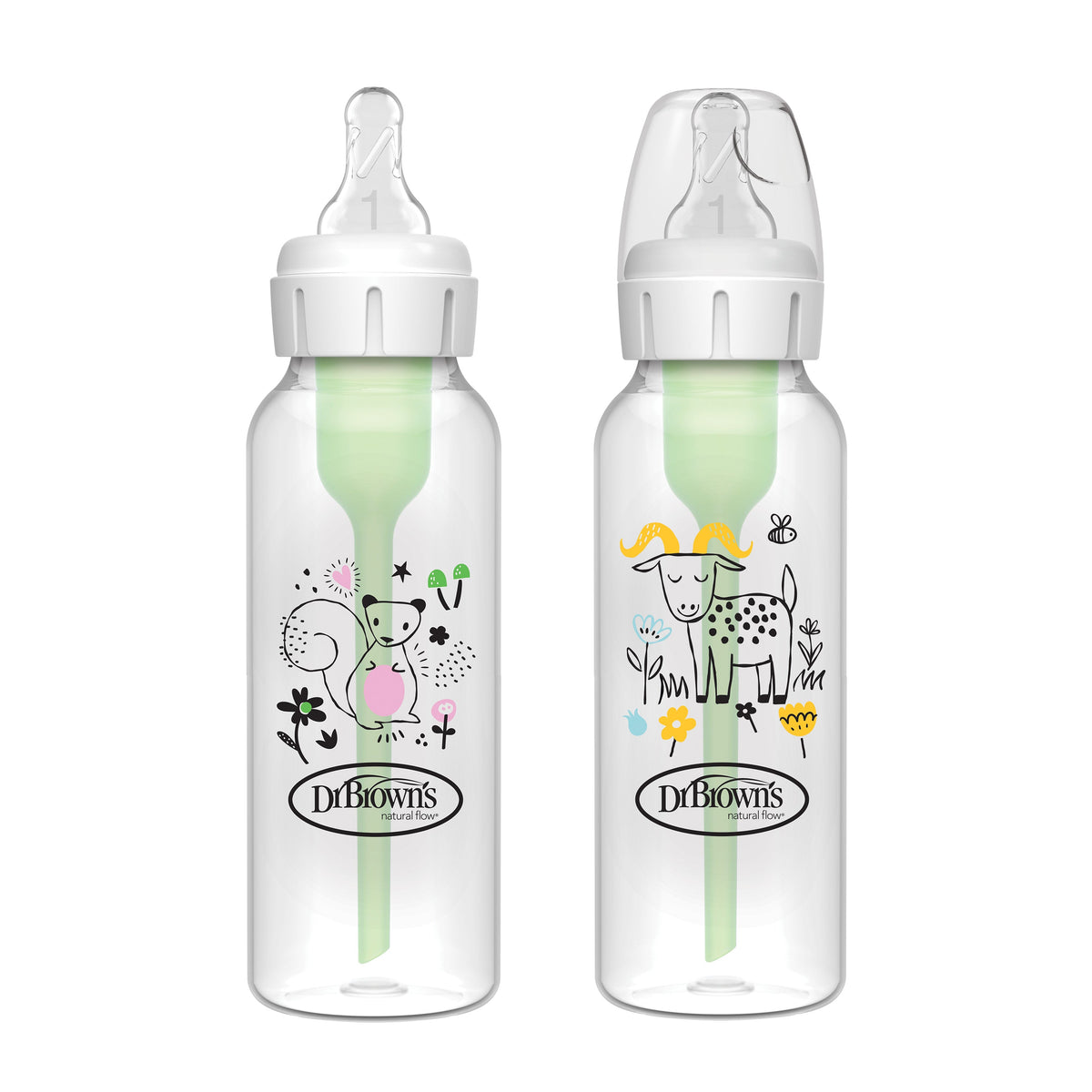 Anti-Colic Options+ Narrow Baby Bottle 250mL, 2-Pack With Level 1 Slow Flow Nipple (SB82042)