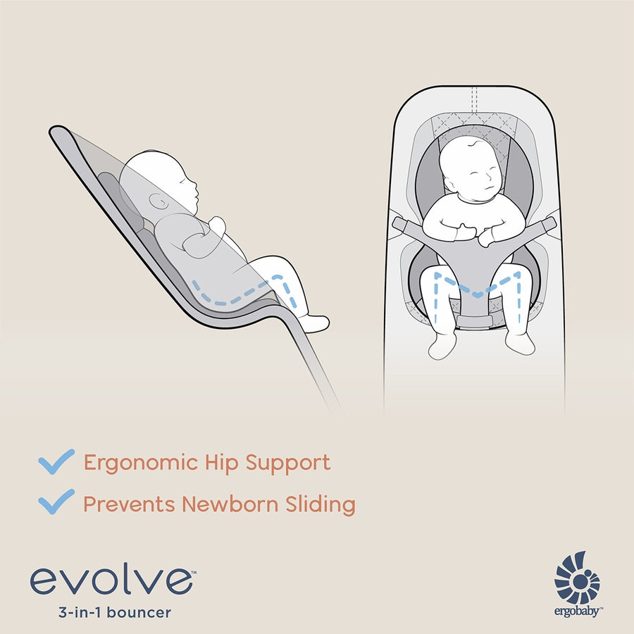 Evolve 3-in-1 Baby Bouncer - Charcoal Grey