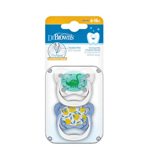 Prevent Orthodontic Soother Stage 2 (6-18m), 2 Pack, Blue
