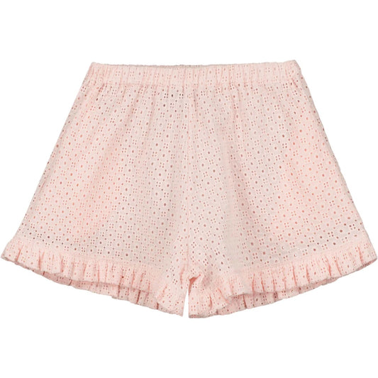 Delicate Pink Embroidered Frill Shorts