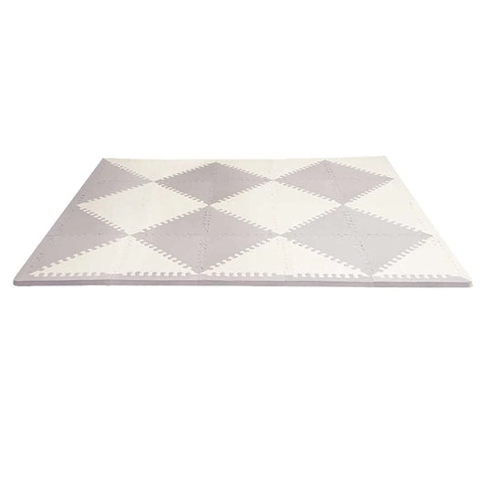 Playspot Geo Foam Floor Tiles - Grey & Cream