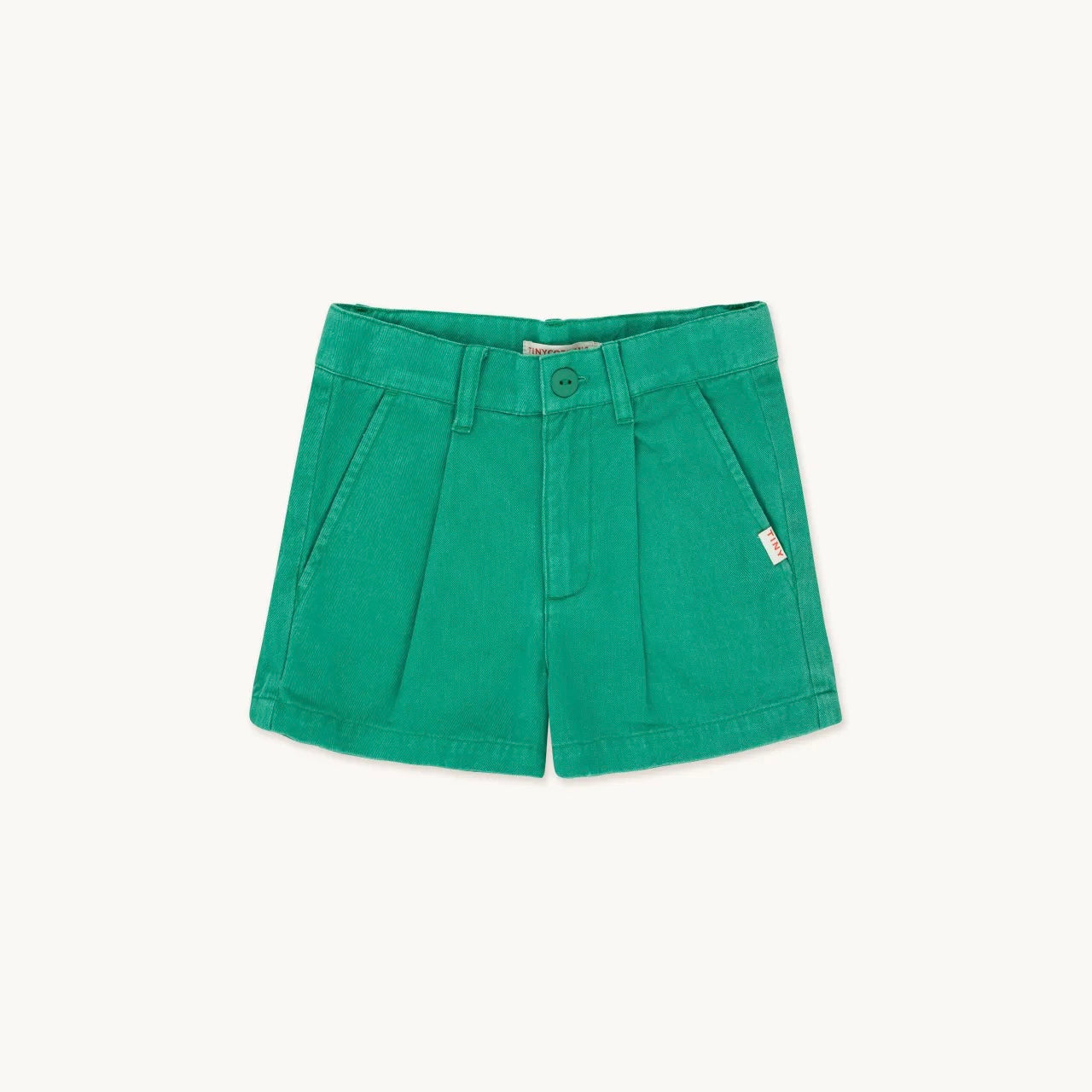 Pleated Green Shorts