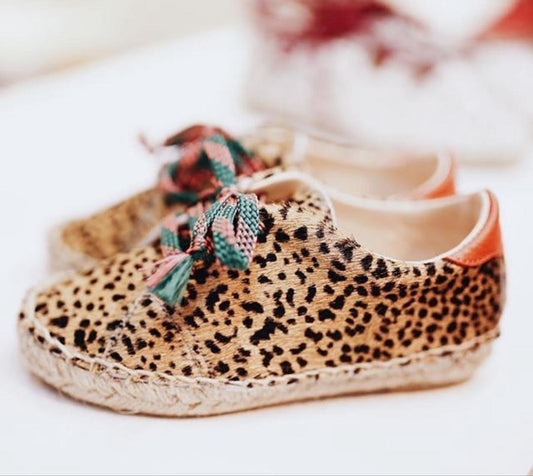 Leopard Tie Up Moccassins