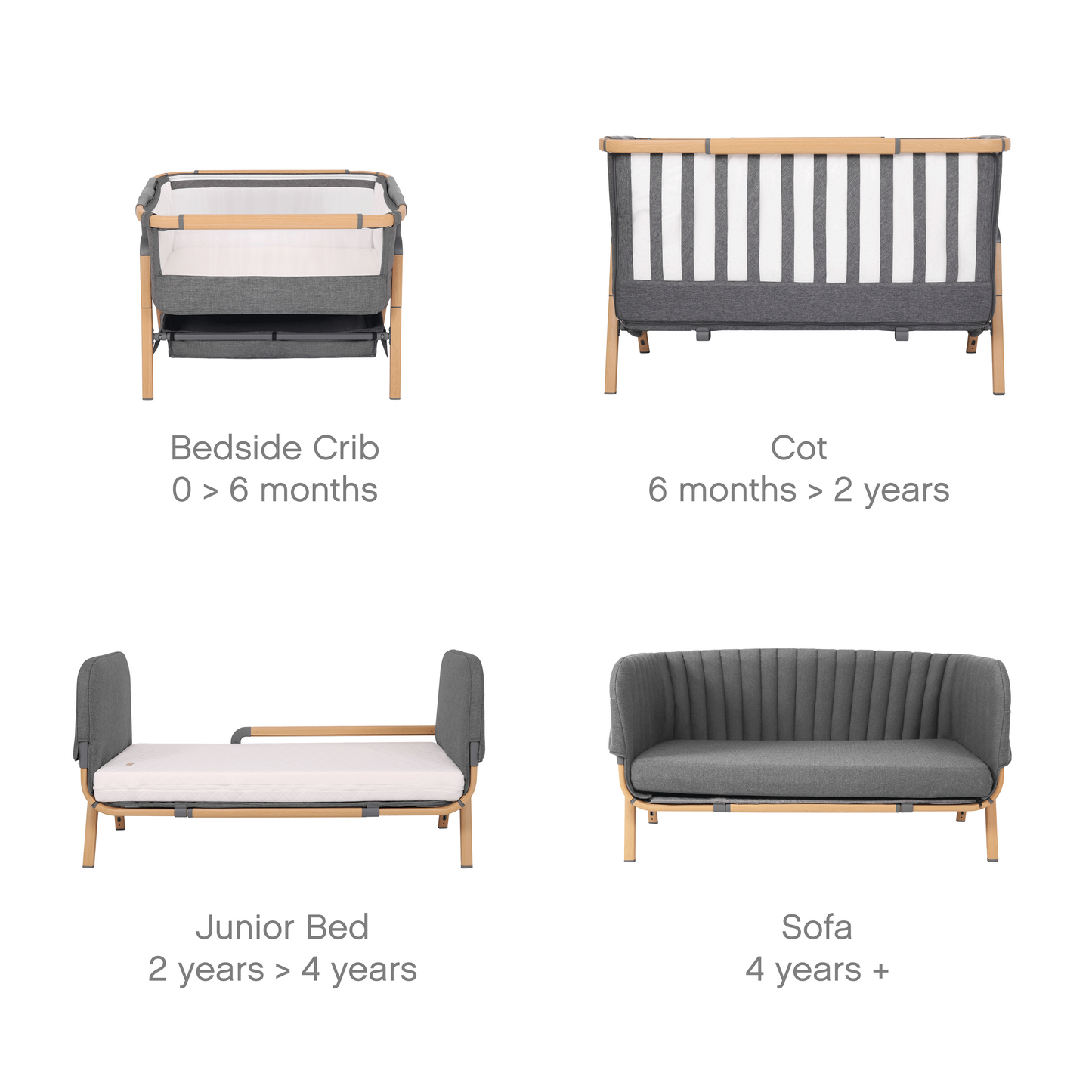 Cozee XL Junior Bed & Sofa Expansion Pack - Oak/Charcoal