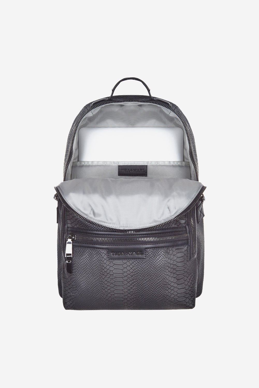 Elwood Backpack Faux Snake Black