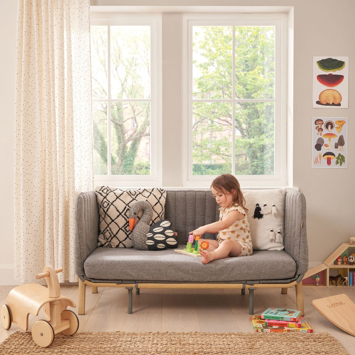 Cozee XL Junior Bed & Sofa Expansion Pack - Oak/Charcoal