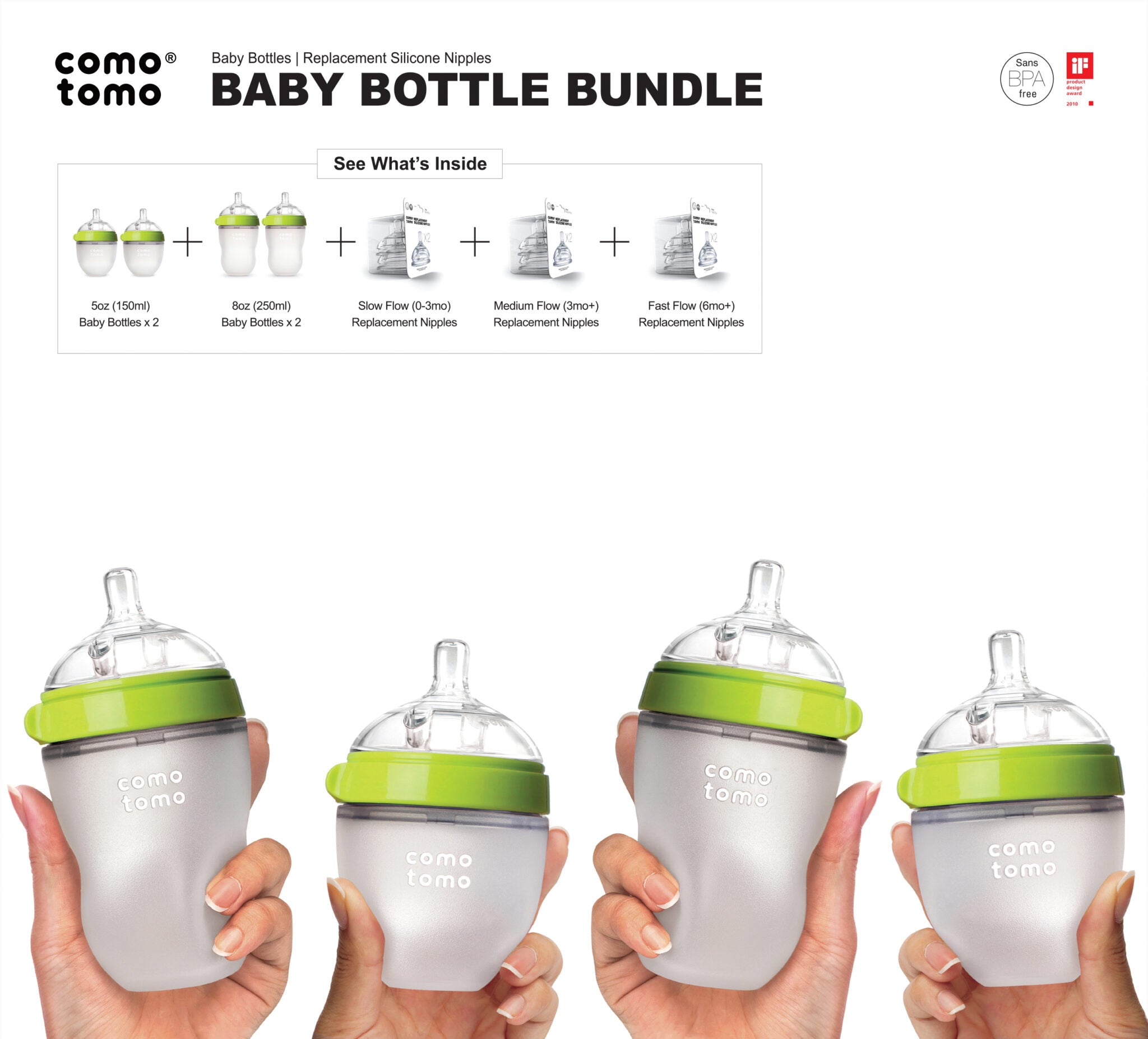 Comotomo baby bottle store bundle